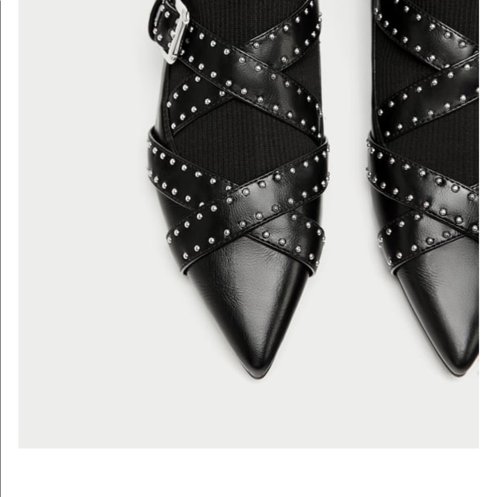 Zara pointy straps studded ankle socks boots - Picture 8 of 8